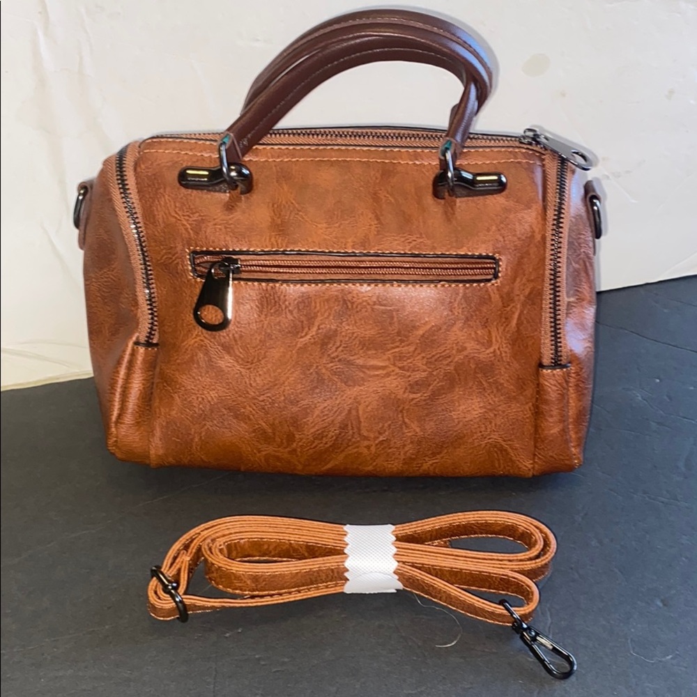 Elegant Brown Faux Leather Handbag